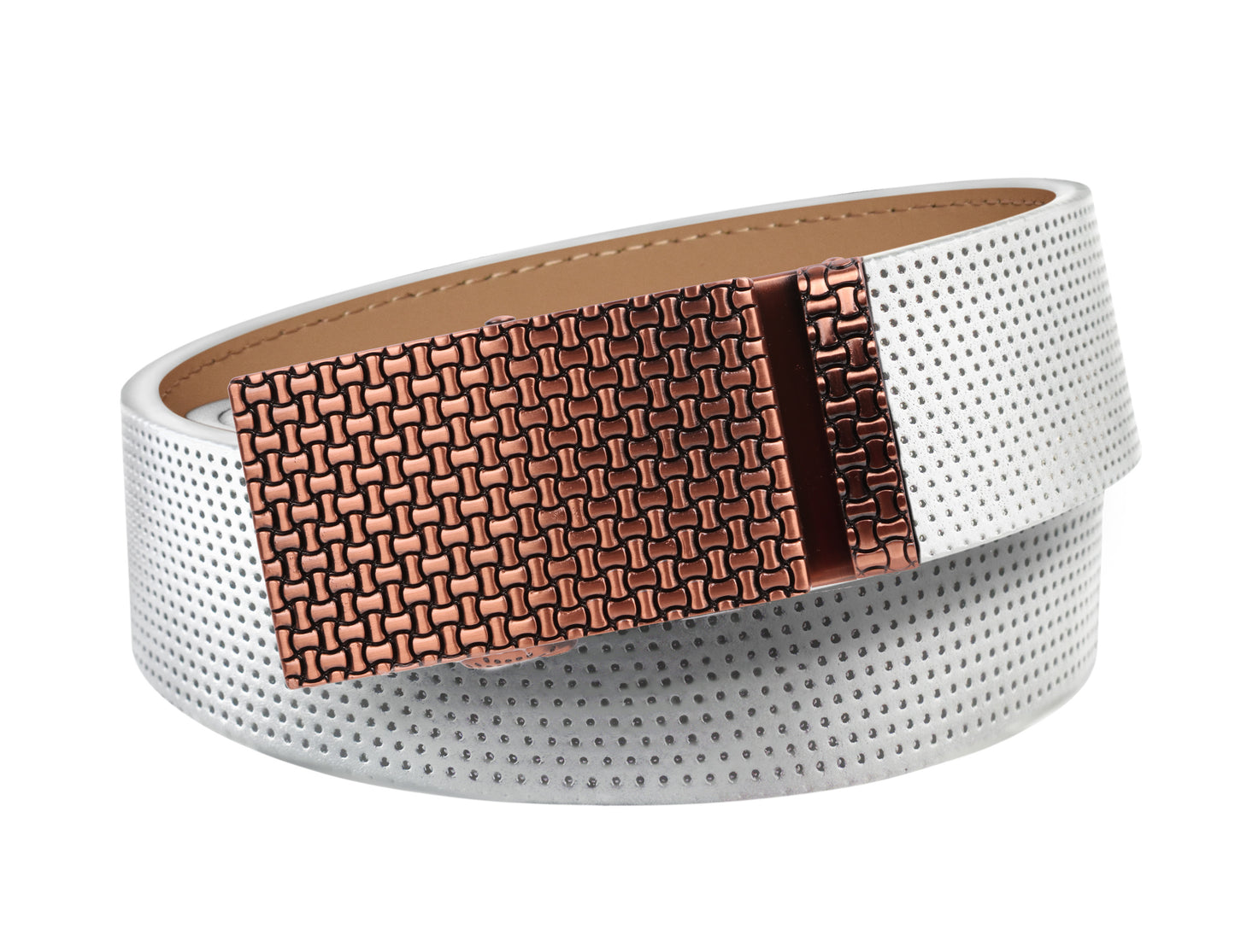 Pinhole Belt Strap - White