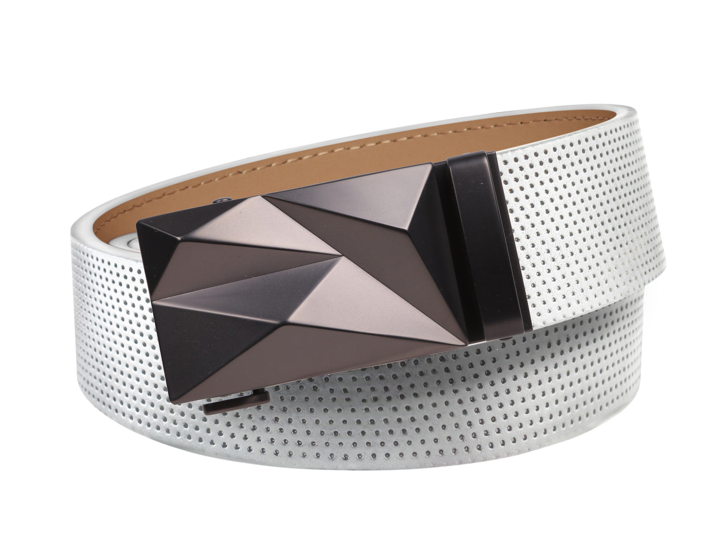Pinhole Belt Strap - White