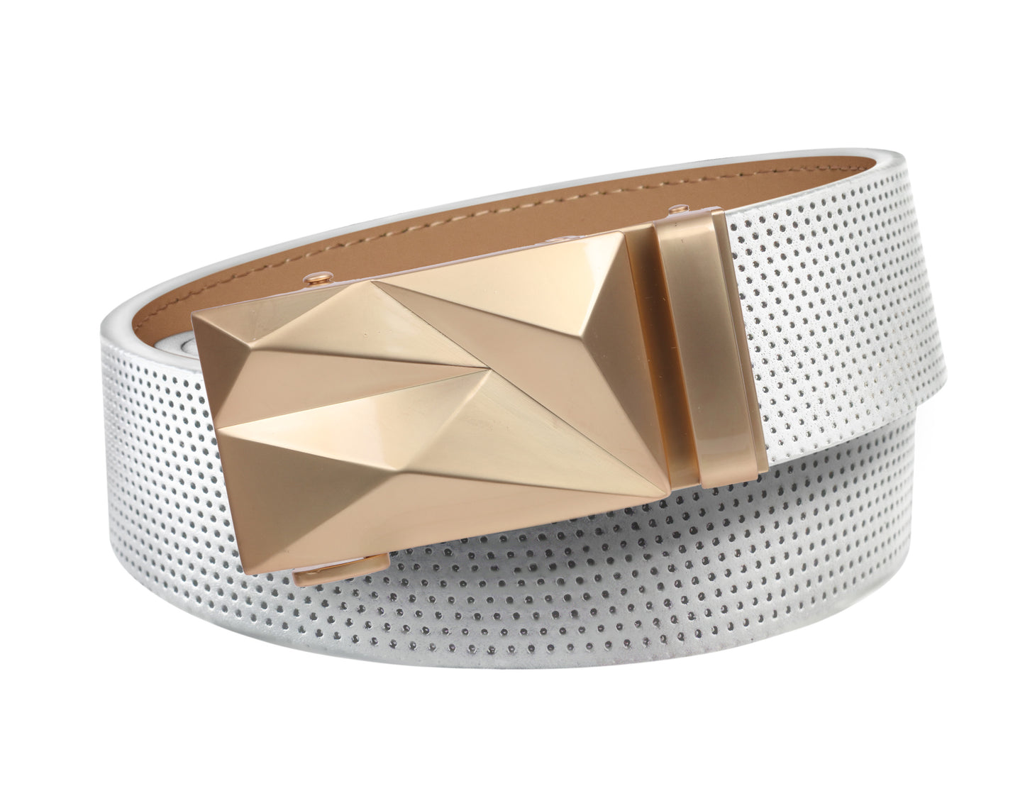Pinhole Belt Strap - White