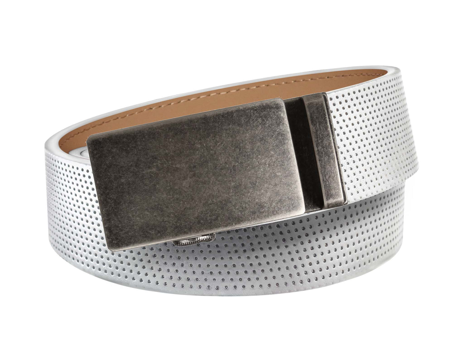 Pinhole Belt Strap - White