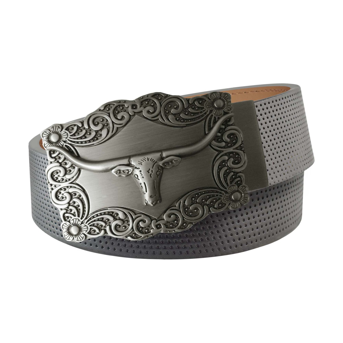 Pinhole Belt Strap - Gray