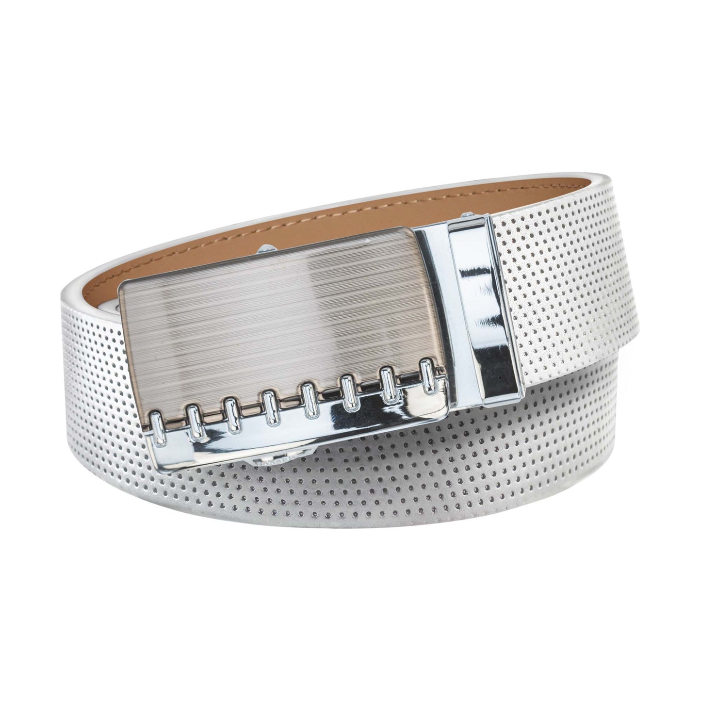 Pinhole Belt Strap - White