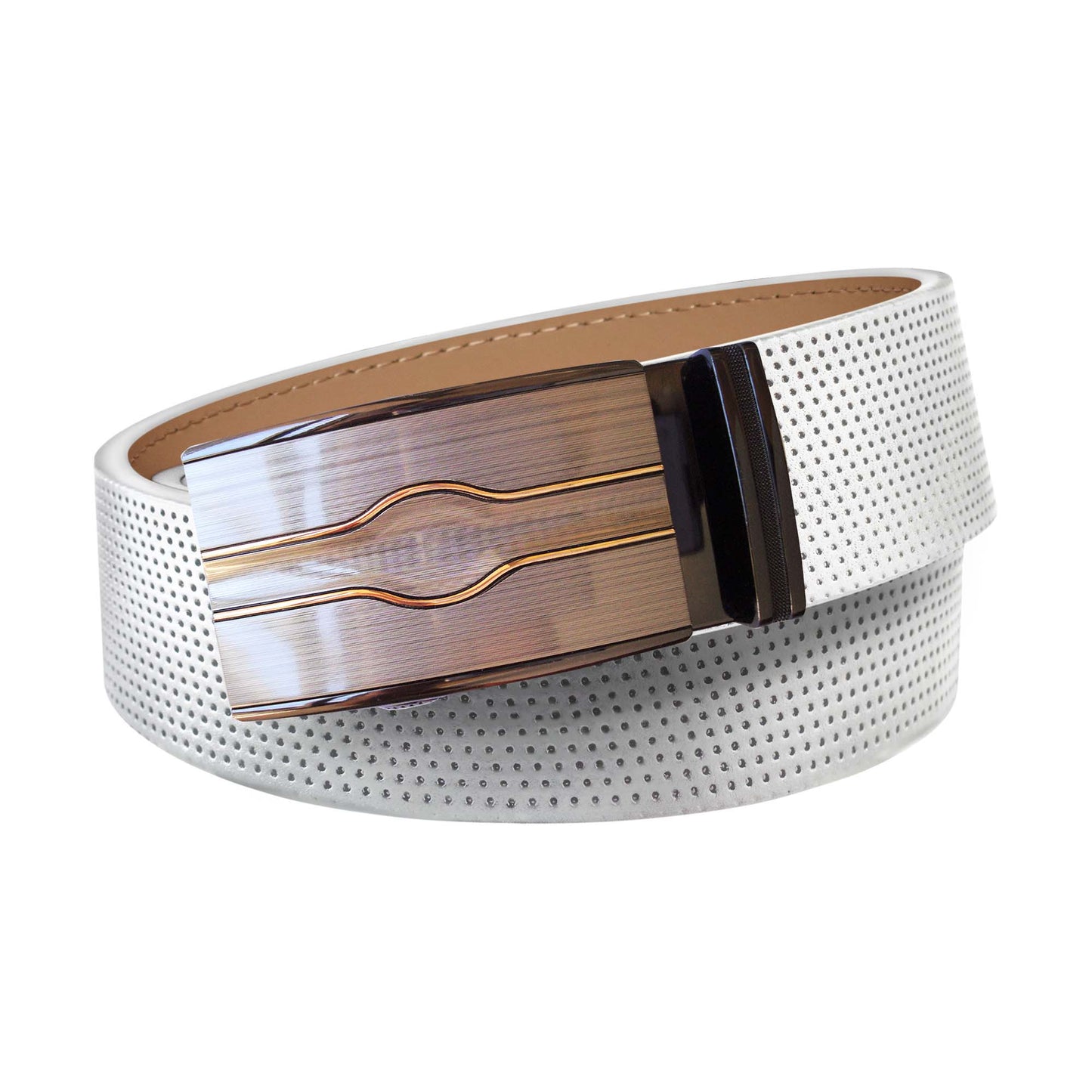 Pinhole Belt Strap - White