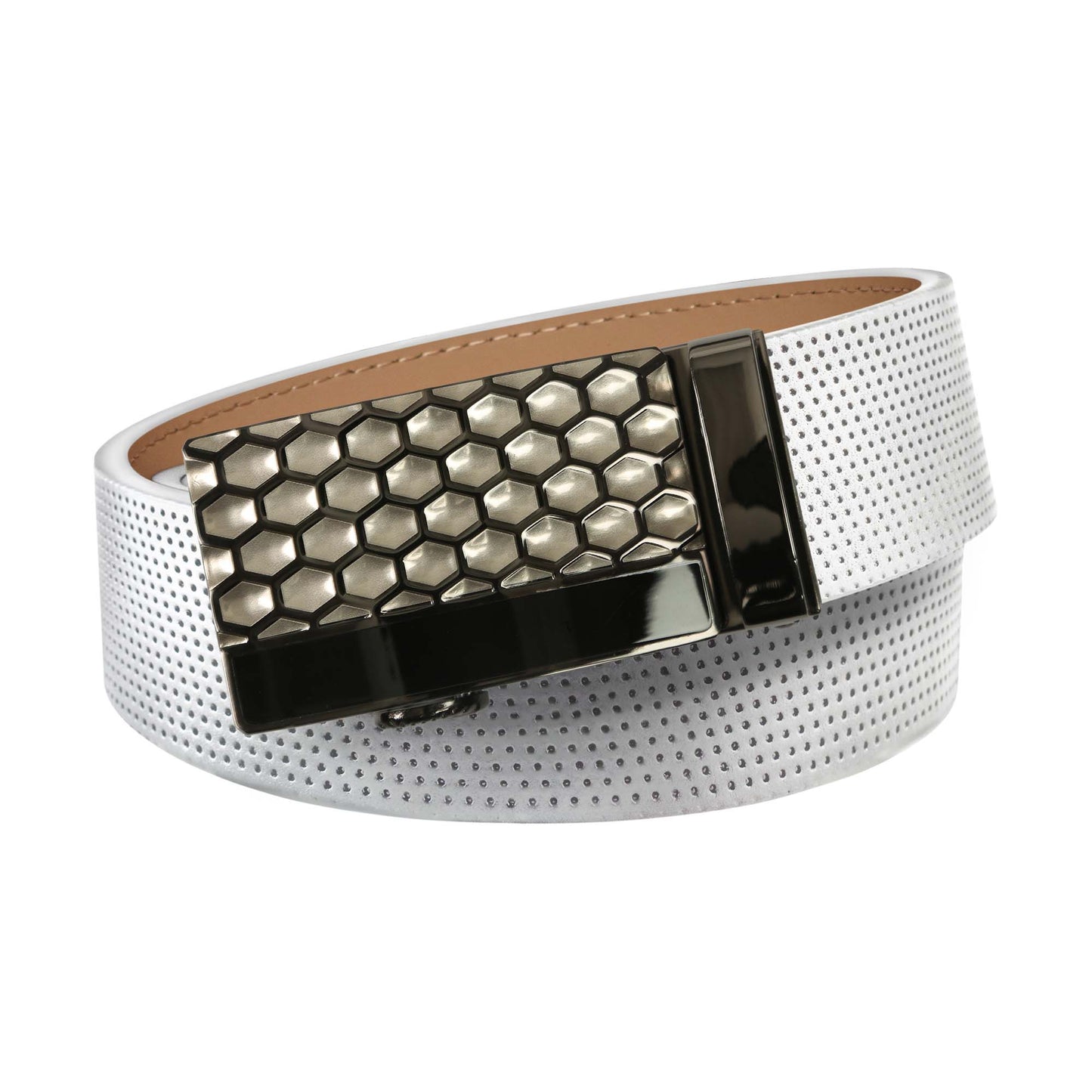 Pinhole Belt Strap - White