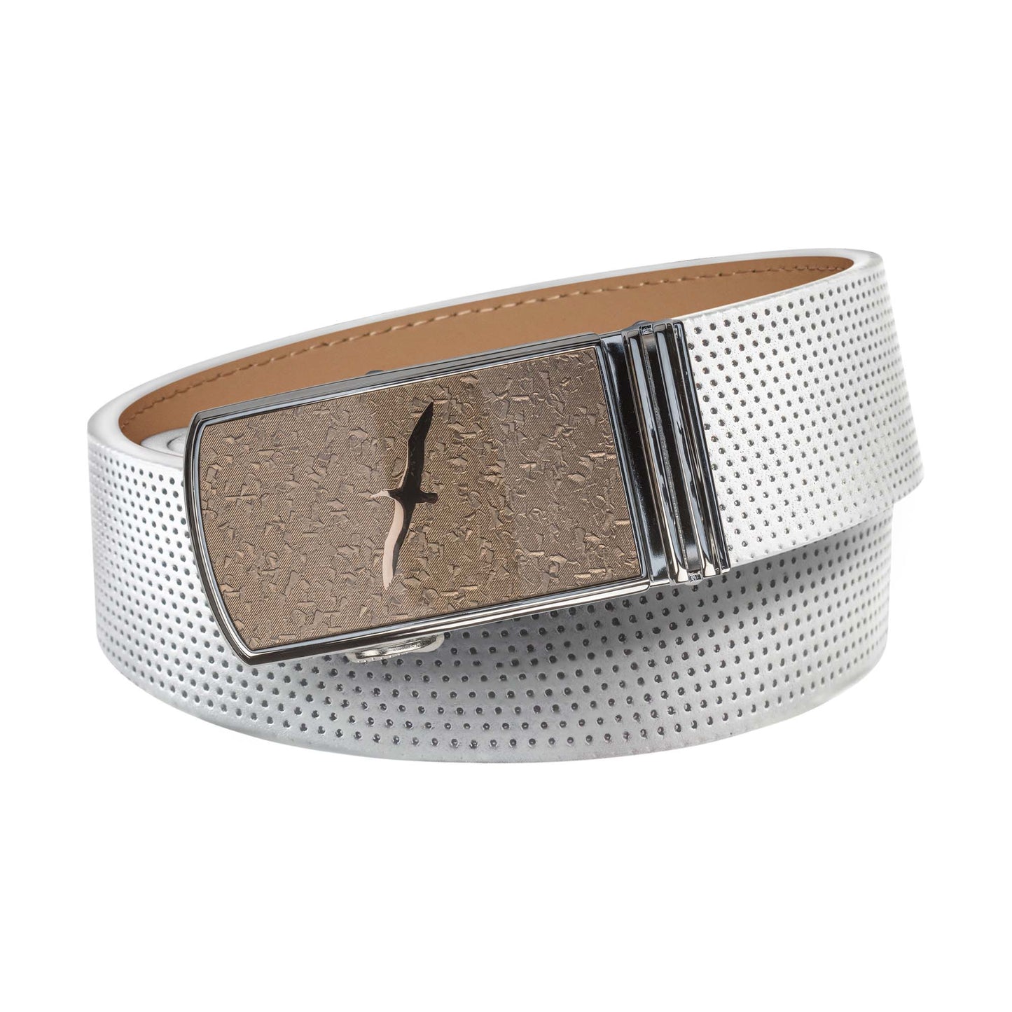 Pinhole Belt Strap - White