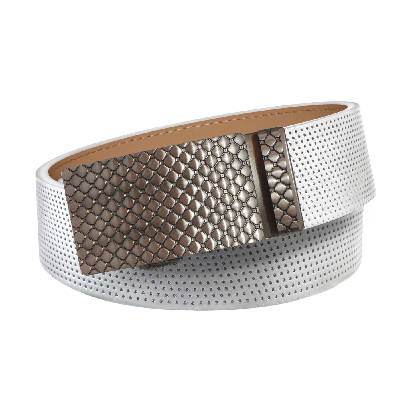 Pinhole Belt Strap - White