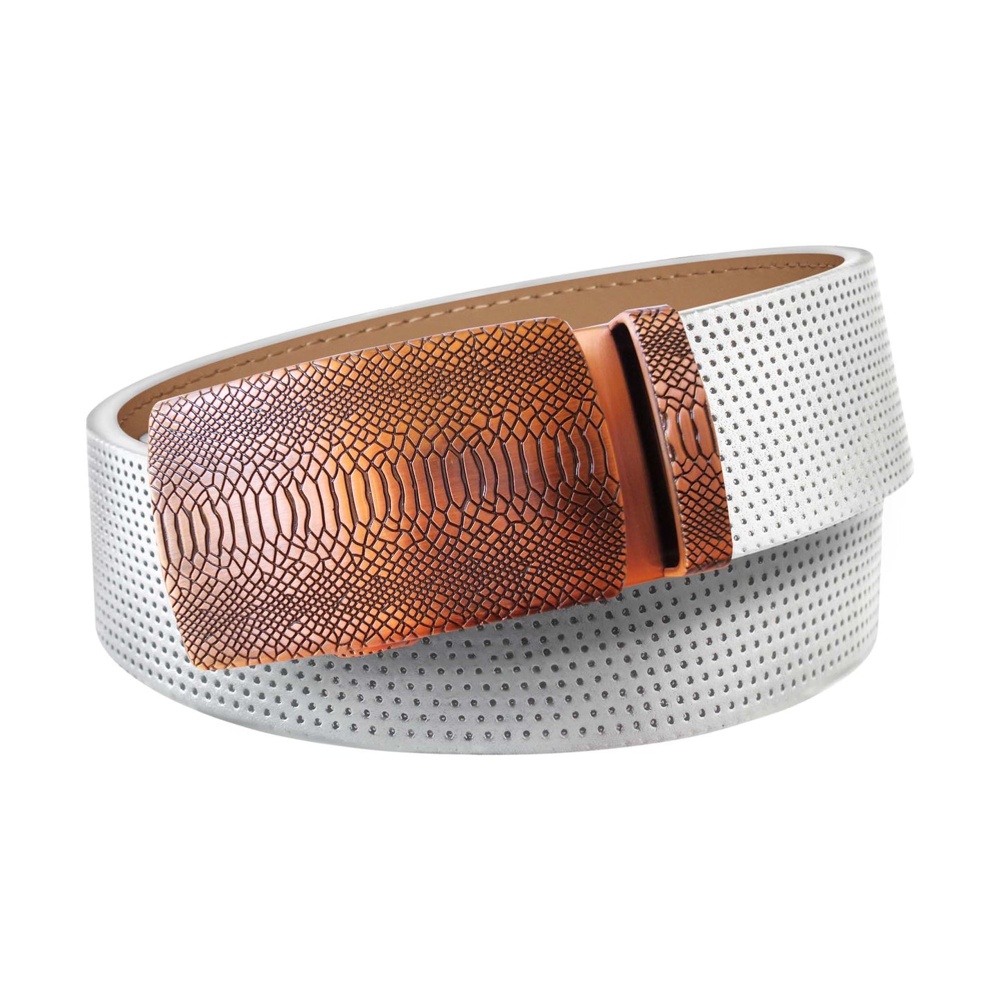 Pinhole Belt Strap - White