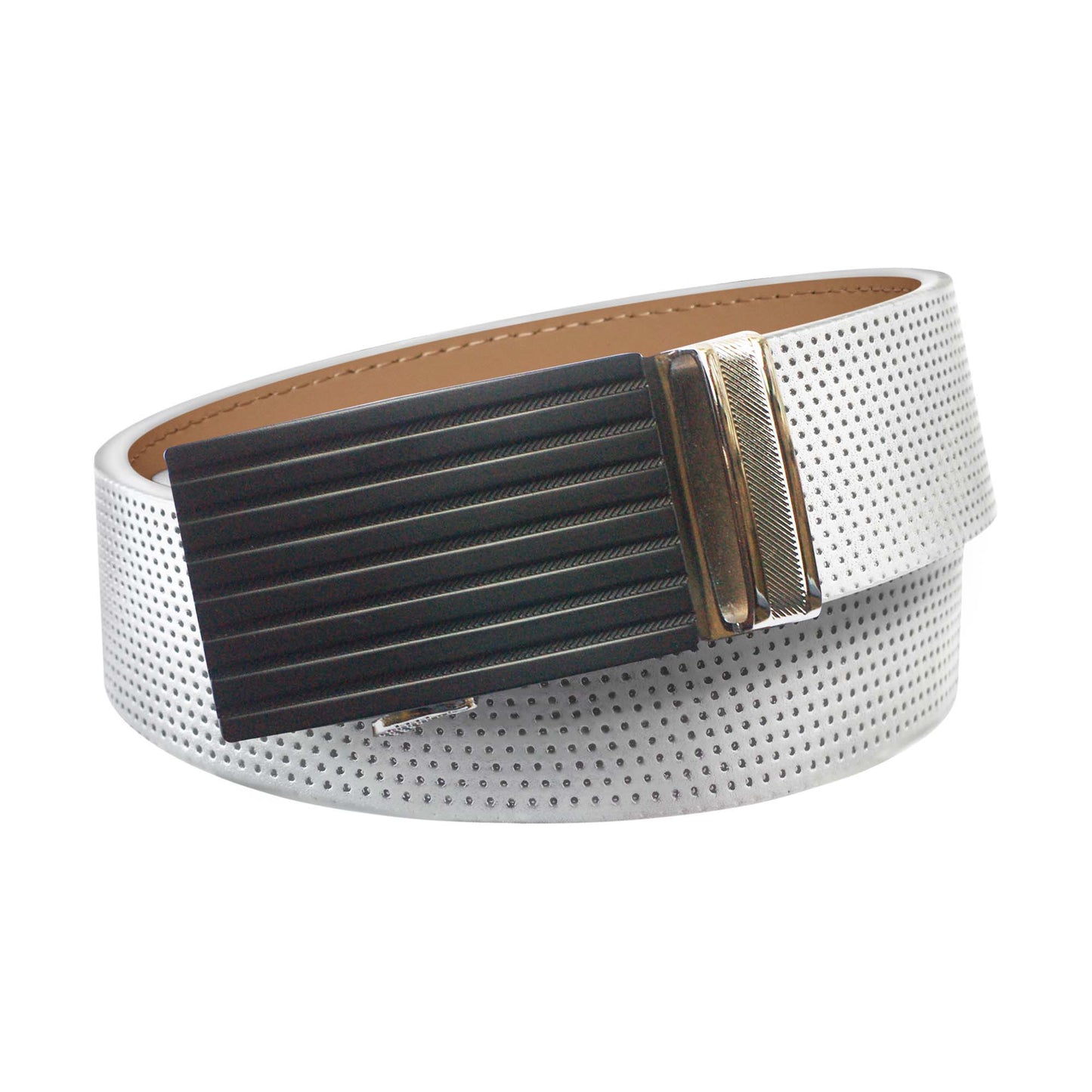 Pinhole Belt Strap - White