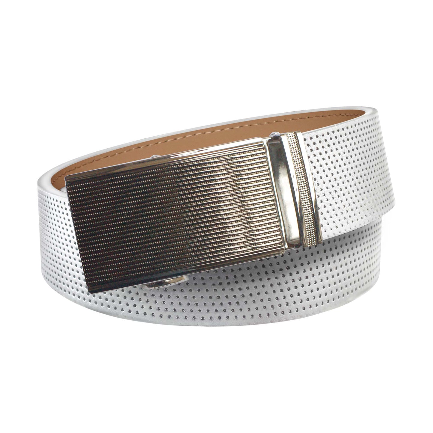 Pinhole Belt Strap - White