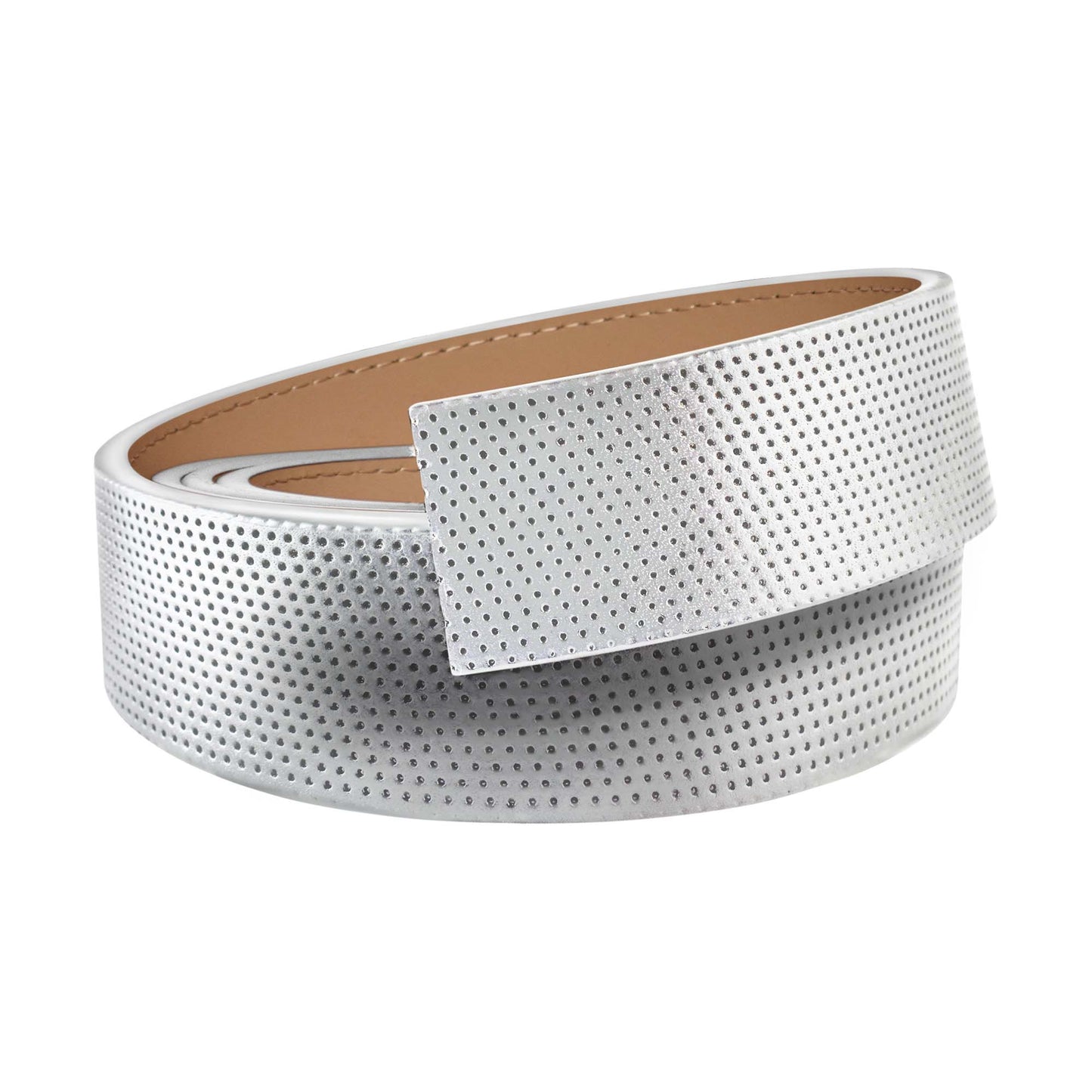 Pinhole Belt Strap - White